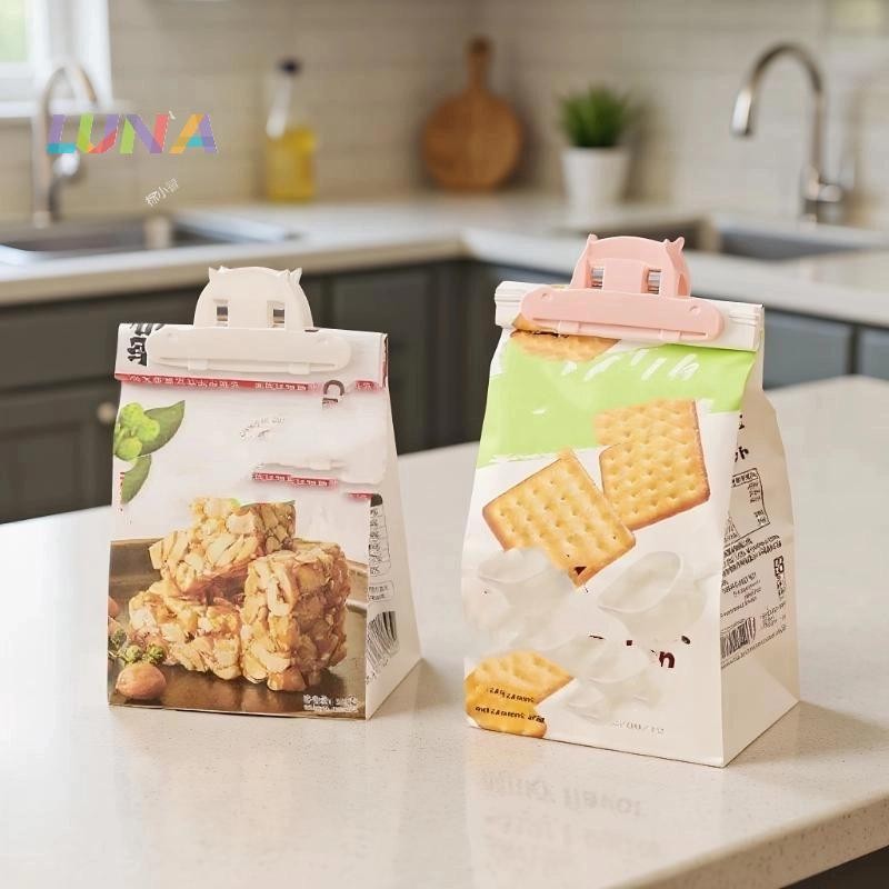 Danmiao111 3 ชิ้นแบบพกพาพลาสติกอาหารซีลคลิปครัวถุงขนมนมผง Moisture Proof Fresh Keeping Bag คลิปสําหร