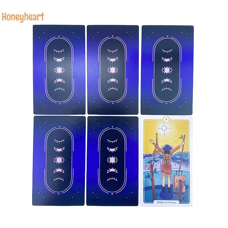 <Honeyheart> 12*7 ซม.Wake Me Up Tarot Card Divination Prophecy Deck Family Party Board Game Beginner