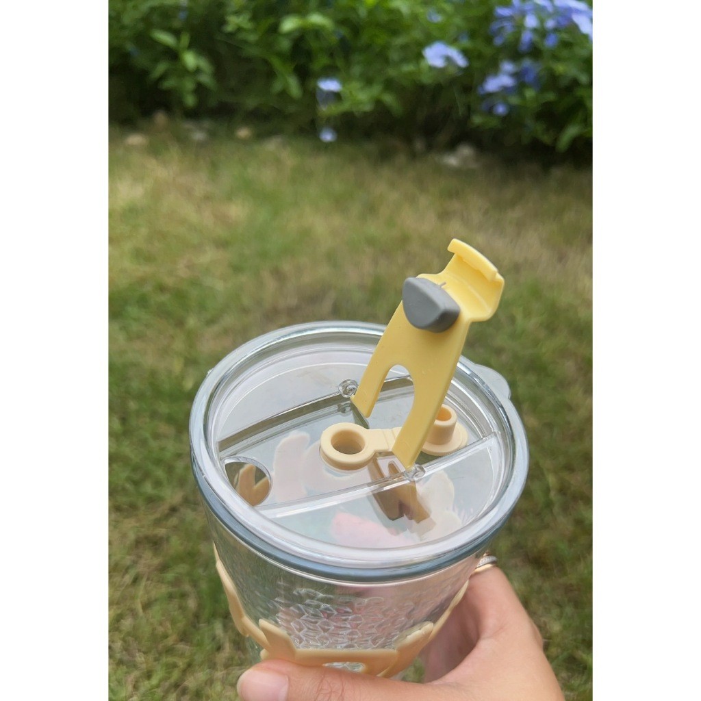 แก้วน้ำดื่ม❤️‍🔥พร้อมส่ง❤️‍🔥มีฝามีหลอด แก้วชานม แก้วหลอดดูดน้ำพกพา แก้วมินิมอล สำหรับใส่เครื่องดื่ม 🍒 - รูปที่ 4