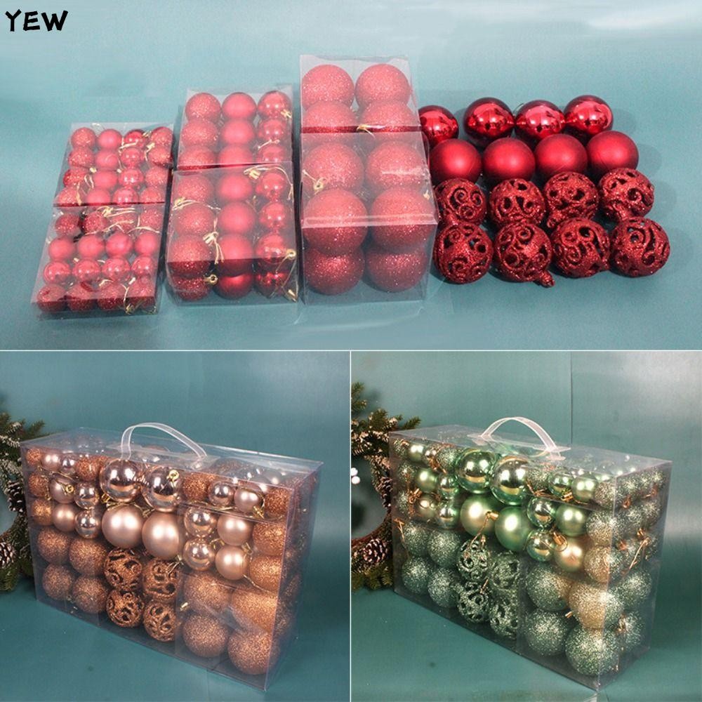 YEW 100PCS Christmas Ball ชุด, 20 สี Suspensable Christmas Tree Balls, แฟชั่น 8 ซม.พลาสติก Xmas Baub