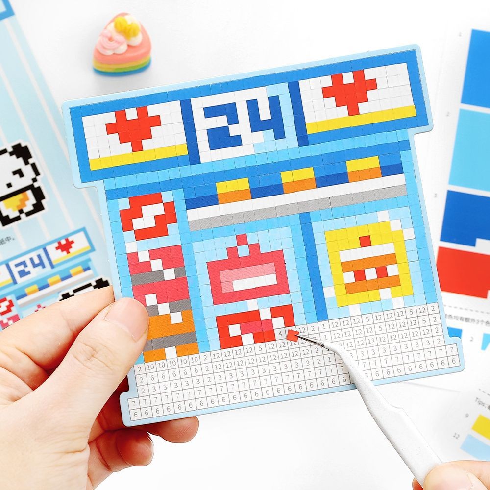 WEI 7 ชิ้น [Pixel สไตล์ Series] กระดาษ Washi ร้านสะดวกซื้อร้านเครื่องดื่มน่ารักสไตล์ลูกปัดสติกเกอร์หนังสือสําหรับ Journaling Scrapbooking Planner Decor Kawaii เครื่องเขียนอุปกรณ์