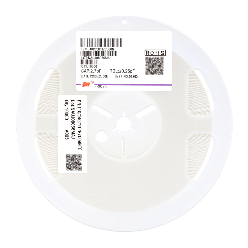 ตัวเก็บประจุชิปของแท้ 0402 2.7pF (2R7) ±0.25pF 50V C0G 0402CG2R7C500NT