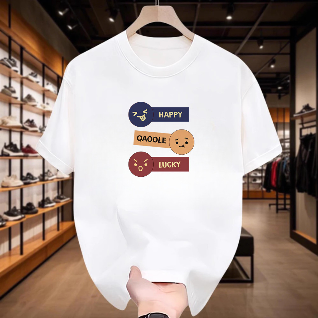 CF.HOME   เสื้อยืดแขนสั้น คอกลม สไตล์เกาหลี ไม่ยืดไม่ย้วย ผ้านุ่มใส่สบาย สามารถใส่ได้ทั้งผู้ชายผู้หญ