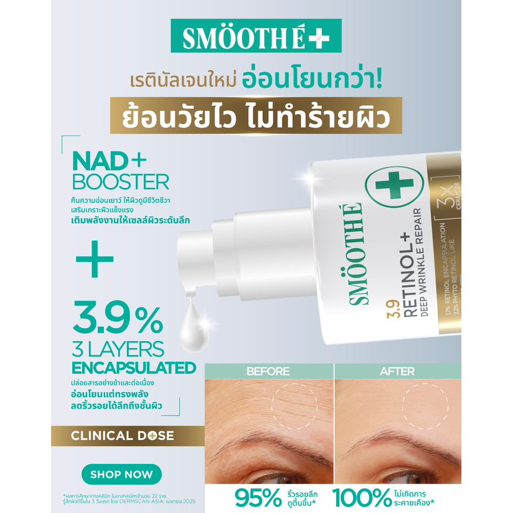 [ใหม่] Smooth E Retinol Plus Deep Wrinkle Repair เซรั่มเรตินอล Retinol 1.7% Niacinamide 5% ลดริ้วรอย - 1