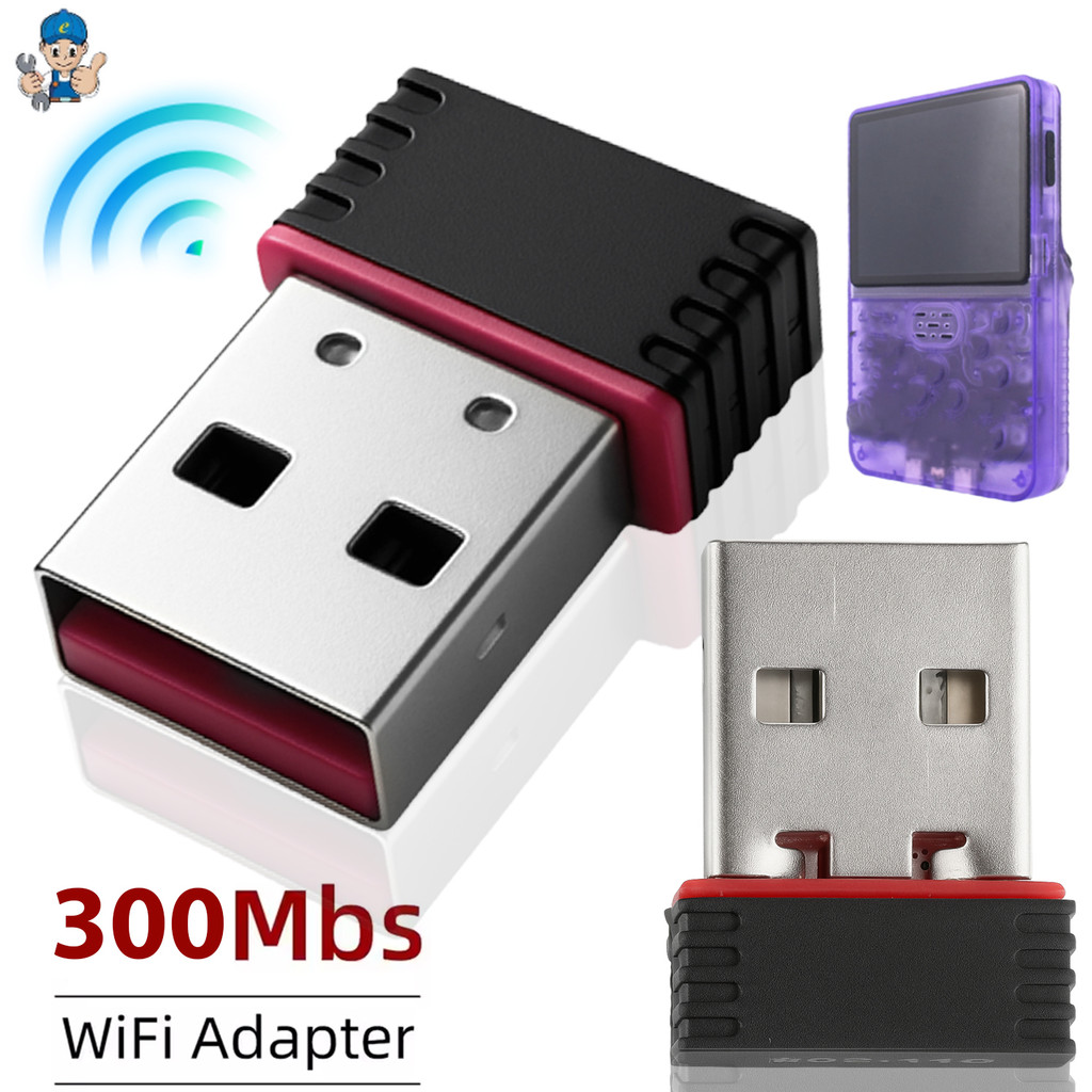 RTL8188FTV USB WiFi Dongle พร้อมอะแดปเตอร์ Type-C OTG - เข้ากันได้กับคอนโซลเกม R36S/R36H, การ์ดเครือ