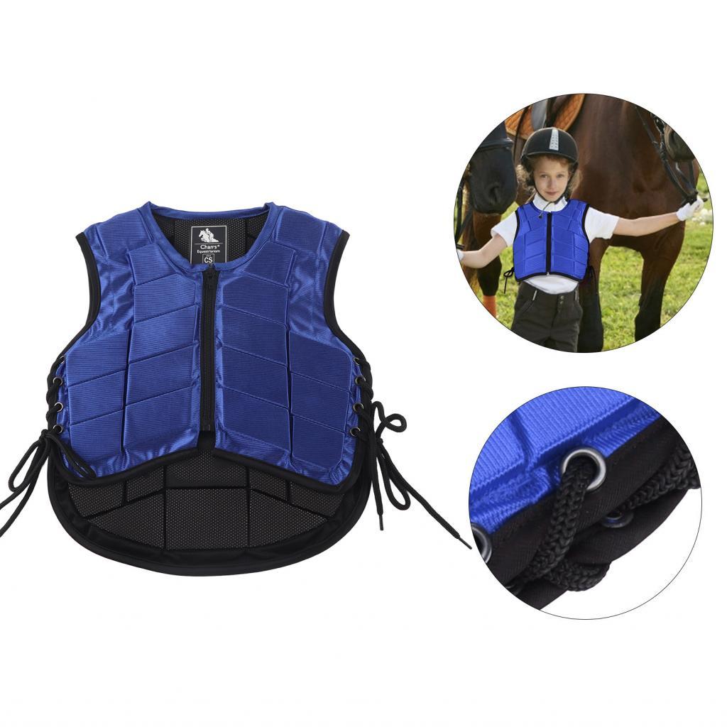 bluesky365-TH เสื้อกล้ามขี่ม้า Snnozy Kids เบาะโฟมนิรภัยขี่ม้าอุปกรณ์ป้องกันตัวป้องกันร่างกาย สีฟ้า 