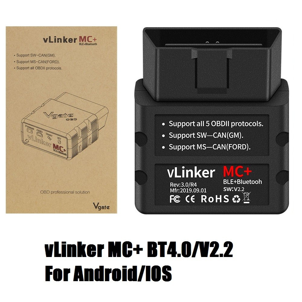 Vgate vLinker MC+ ELM327 V2.2 WIFI OBD2 เครื่องสแกนเนอร์บลูทูธ