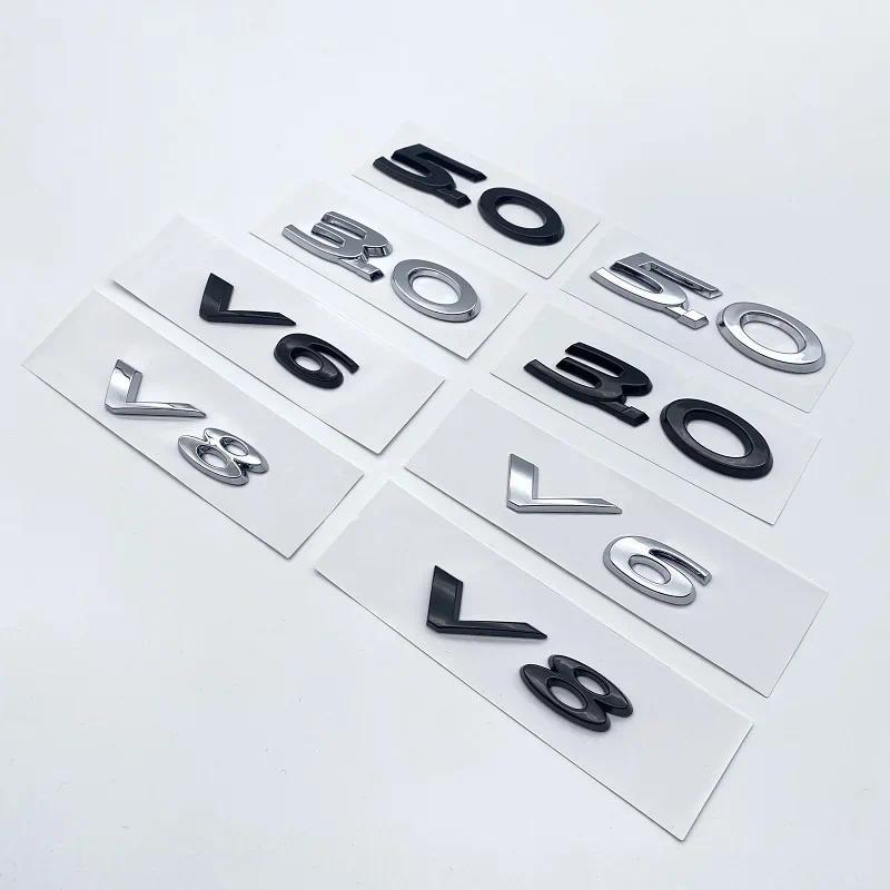 สัญลักษณ์ตัวอักษร Chrome Glossy สีดํา ABS 3.0 5.0 V6 V8 20T 25T 30T 35T สําหรับ Jaguar XJ F-TYPE F-P