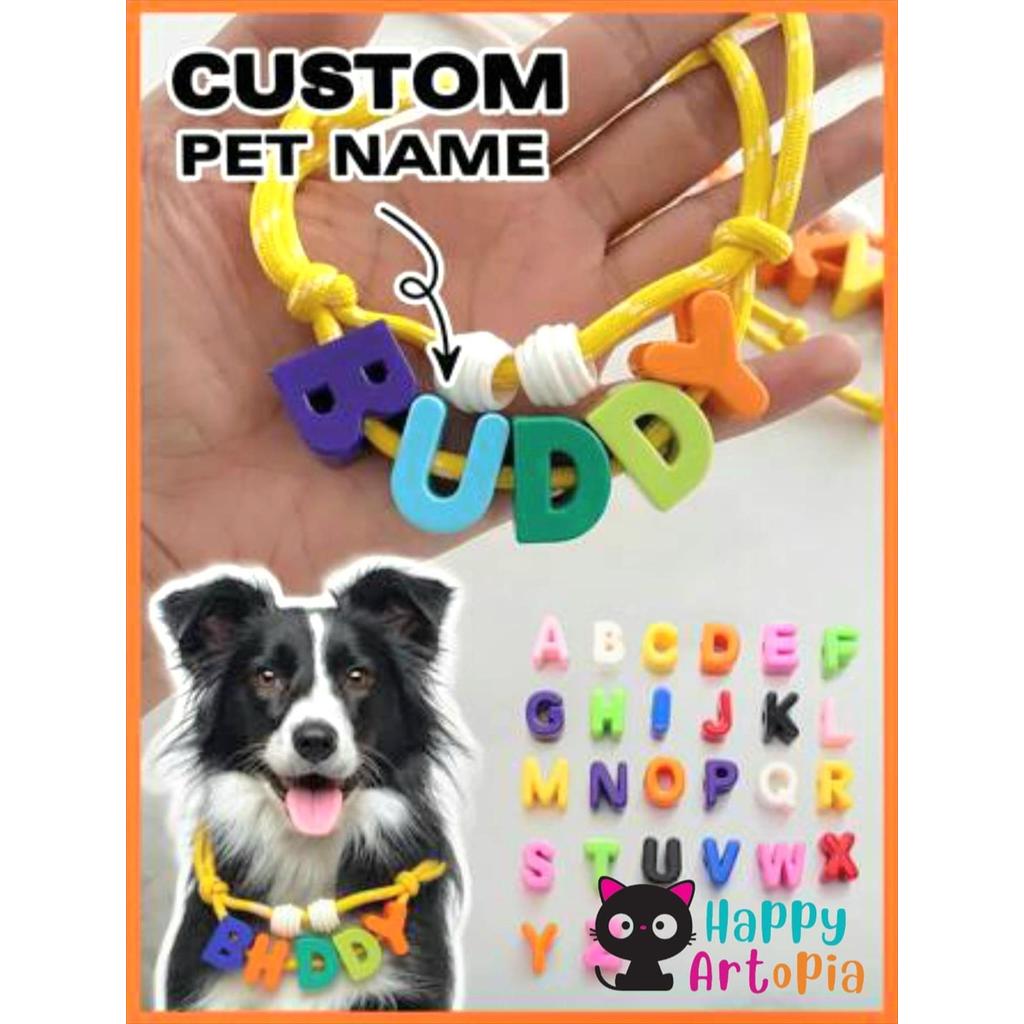 Tokodivaku - TAC242 Custom Pet Cat / Dog Necklace Custom Name Collar Dog Cat Pet Necklace