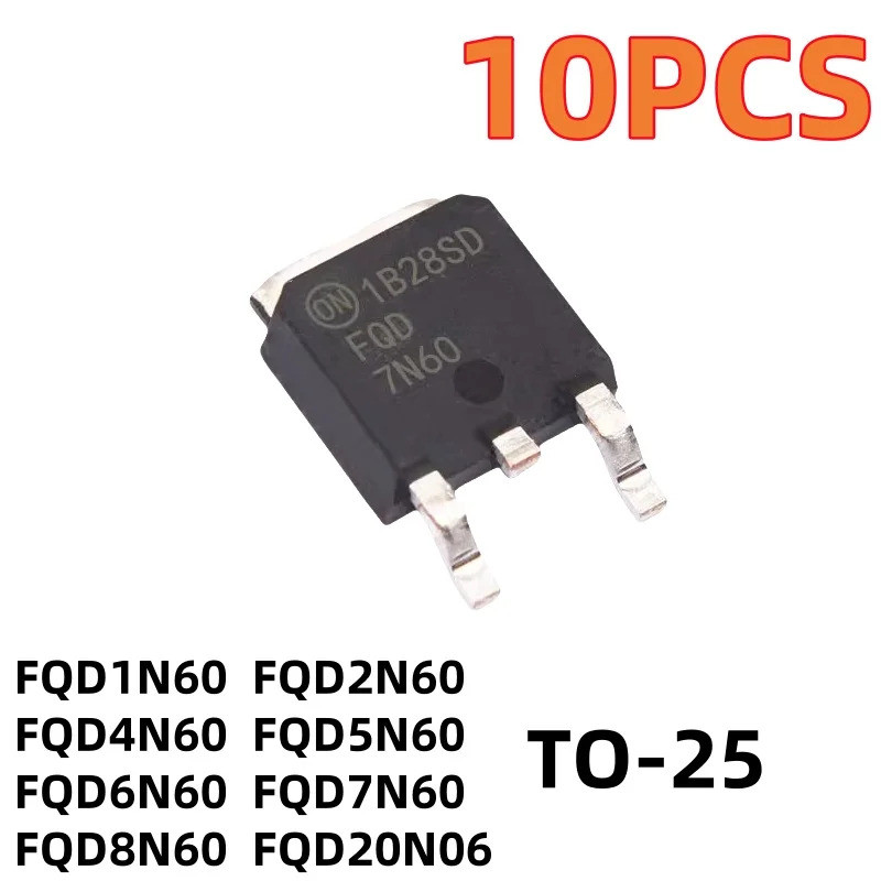 5PCS FQD20N06 1N60C 2N60C 4N60C 5N60C 6N60C 7N60C 8N60C SMT TO252 Field Effect ทรานซิสเตอร์