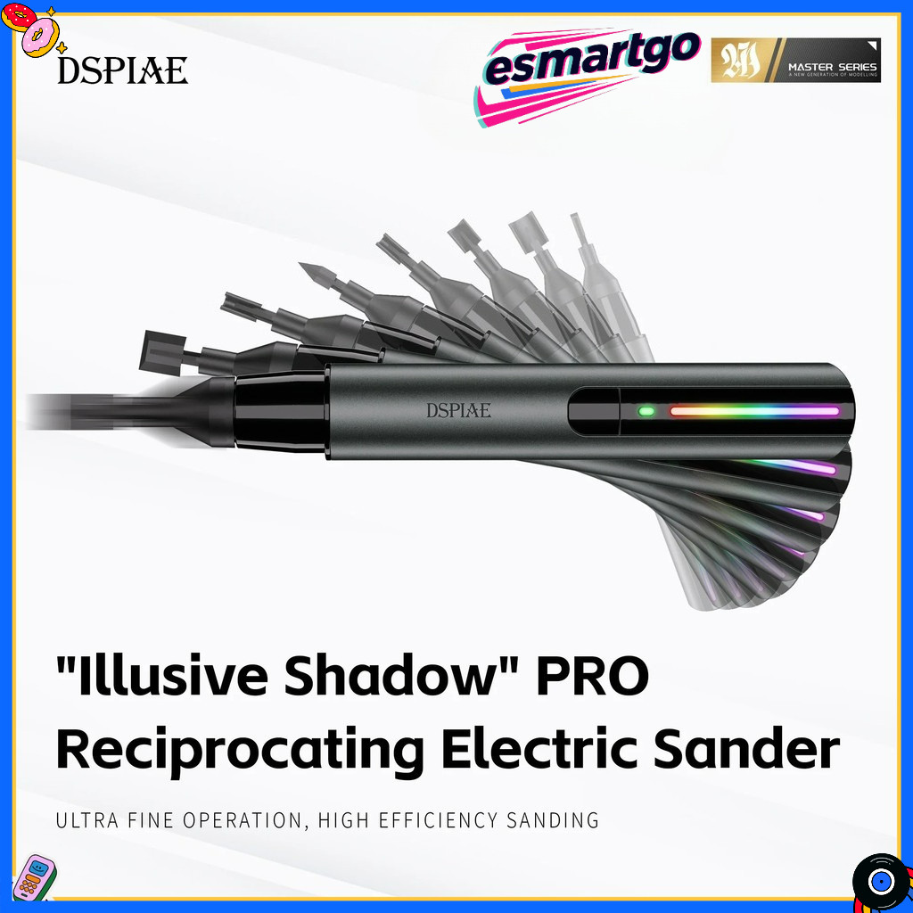 DSPIAE ES-A PRO อัพเกรด "Illusive Shadow" Splicing Sander ปากกาบดไฟฟ้ามืออาชีพสําหรับอาคารรุ่น Preci