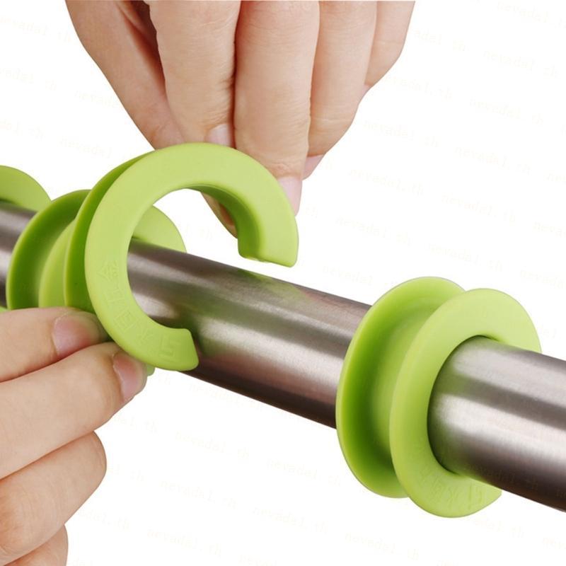 ไม้แขวนเสื้อตะขอคงที่ หัวเข็มขัดกันลม Spacer Anti-Off สําหรับแขวนราวตู้เสื้อผ้า Organizer