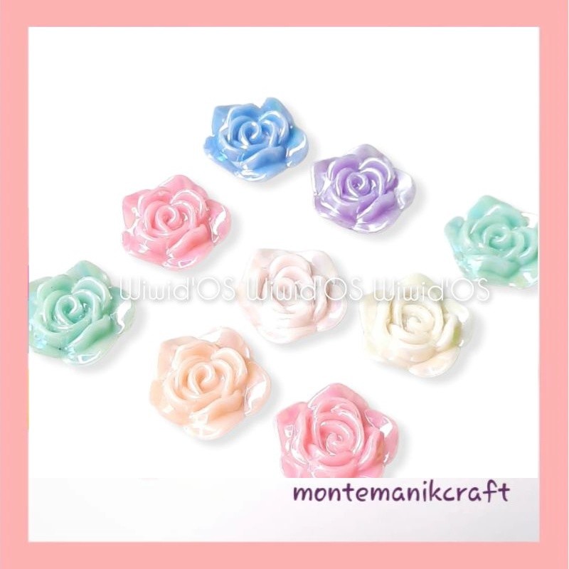 BEADS (8 ชิ้น) GLOSSY FLOWER BEADS 20 MM MONTEMANIK CRAFT