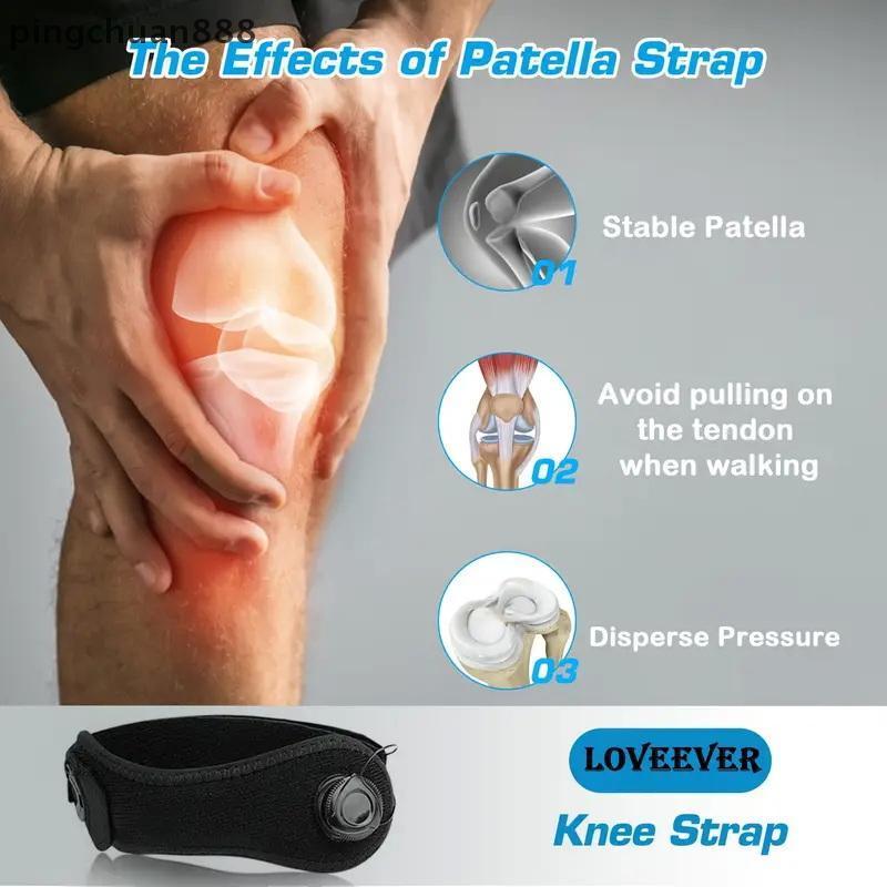 Pingchuan888 Patella Tendon เข่าสายรัด,ปรับลูกบิด Patella สนับสนุนรั้ง,Patella Tendon Stabilizer,กีฬ