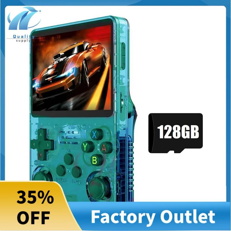 Pocket Game Player K36S R36S Retro เกมคอนโซล 128GB Linux ระบบ 3.5 นิ้วหน้าจอ IPS แบบพกพาสําหรับเด็กข