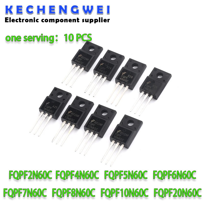 5PCS FQPF2N60C 4N60 FQPF6N60 5N60 7N60 8N60 11N60 FQPF12N60 FQPF20N60C 8N80C 10N60C TO-220F เอฟเฟกต์