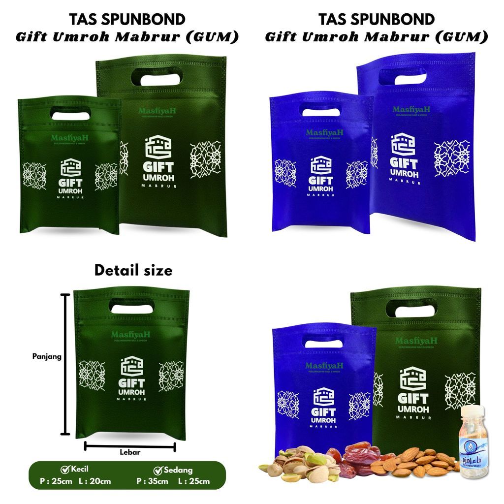 (1KODI) SPUNBOND GUM GIFT UMRAH MABRUR SPUNBOND UMRAH BAG UMRAH SOUVENIR BAG UMRAH SOUVENIR BAG UMRA