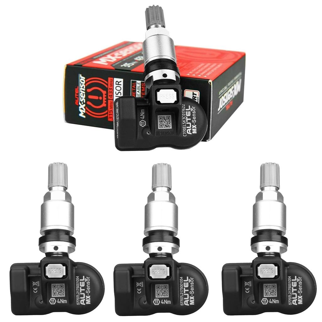 Autel เซ็นเซอร์ TPMS ชุด 4 ก้านโลหะ MX Sensor 315MHz 433MHz Universal เซ็นเซอร์ยางทํางานร่วมกับ TPMS
