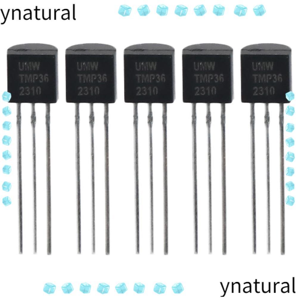 YNATURAL เซ็นเซอร์อะนาล็อกอุณหภูมิ 5 ชิ้น, โลหะสีดํา 3 พิน, การนําความร้อนอย่างรวดเร็วแรงดันต่ํา ±2°