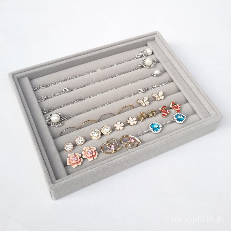 จอแสดงผลสีเทากษัตริย์ต่างหูกล่องเก็บกล่องเครื่องประดับแหวนสร้อยข้อมือขนาดเล็กผ้าสักหลาดสร้อยคอเครื่อ