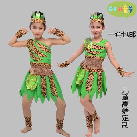 เด็ก Savage Performance เครื่องแต่งกาย Hunter Dance เครื่องแต่งกาย Savage เครื่องแต่งกายอินเดีย Tige