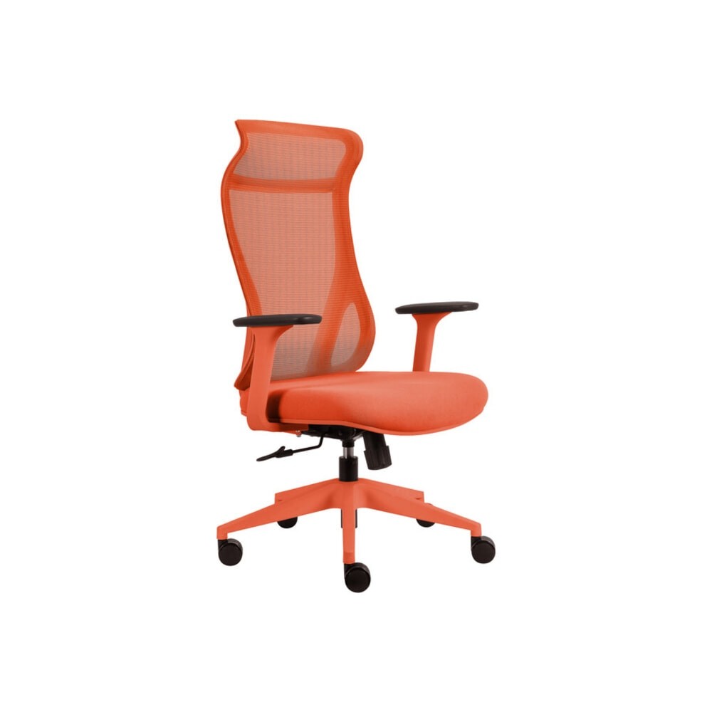 GlobalHouse SMITH เก้าอี้สำนักงาน HIGH BACK รุ่น GEM-04 ขนาด 67x64x101-108 ซม. สีส้ม Black Gas lift（Class 3）