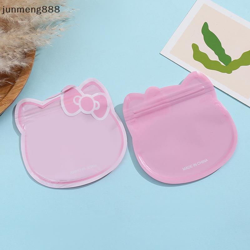 Junmeng888 10pcs Sanrio Hello Kitty Pattern Candy Ziplock Bag Diy Matcha Snack Candy Chocolate Pouch