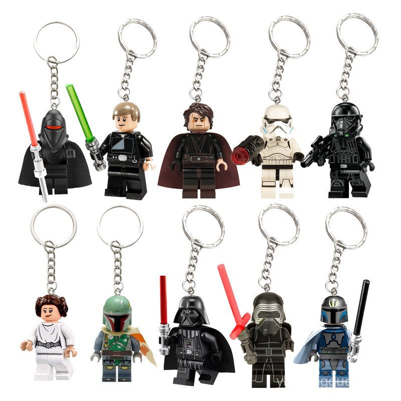 พวงกุญแจจี้ Star Wars Minifigure Darth Vader กระเป๋านักเรียนรถของขวัญนักเรียน Anakin ทหารสีขาว