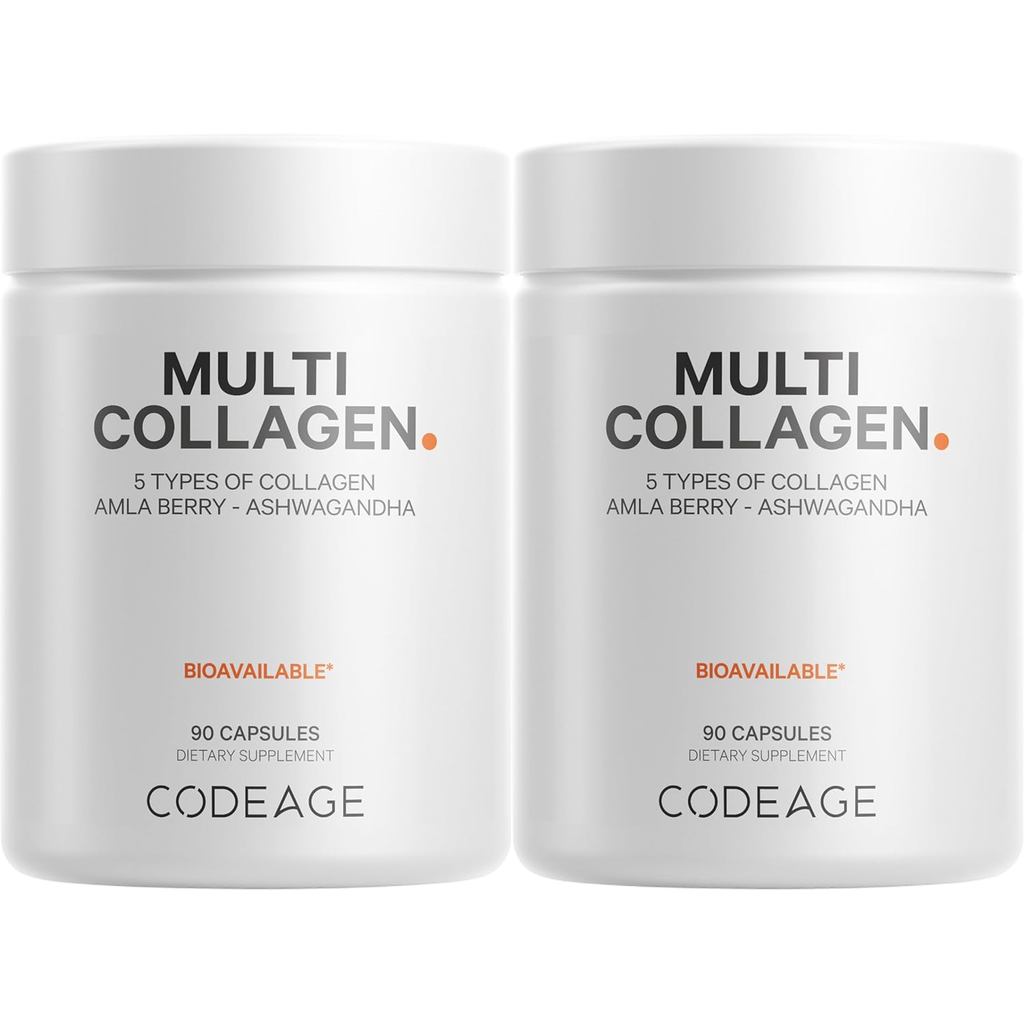Codeage Multi Collagen Capsules – 5 ชนิดคอลลาเจน I, II, III, V & X – Hydrolyzed Grass-Fed Bovine Pro