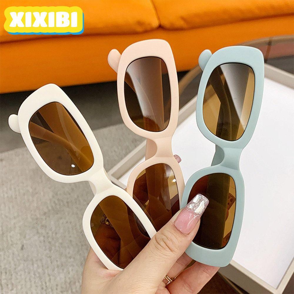XIXIBI Kids Oval Frame Sun Glasses, Sun Protection Outdoor Childrens Square Glasses, Retro Summer Sh