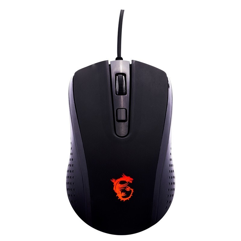 MSI (MSI) DS86 เกมแบบมีสาย Dragon Soul Light Eating Chicken Mouse เมาส์สําหรับเล่นเกมสีดํา
