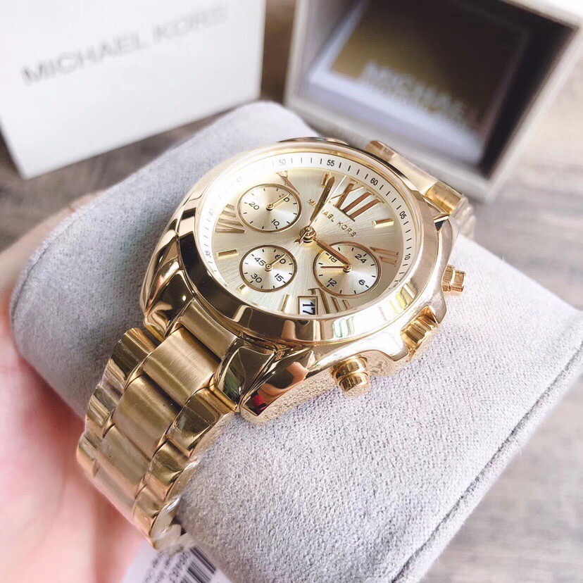 MK สไตล์ใหม่ Ode ความสุข Jiang Xin สไตล์เดียวกัน Retro รอบสามตา Multi-Function นาฬิกาหญิง MK5799 579