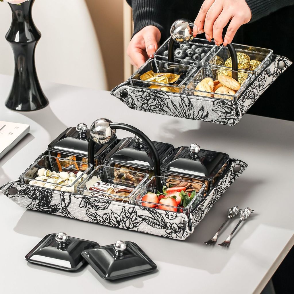 จานขนมสไตล์วินเทจ จานใส่ของว่าง จานสำหรับรับแขก จานใส่ผลไม้ แผงใส่ของแห้ง แผงใส่ขนม จานขนมสไตล์วินเท