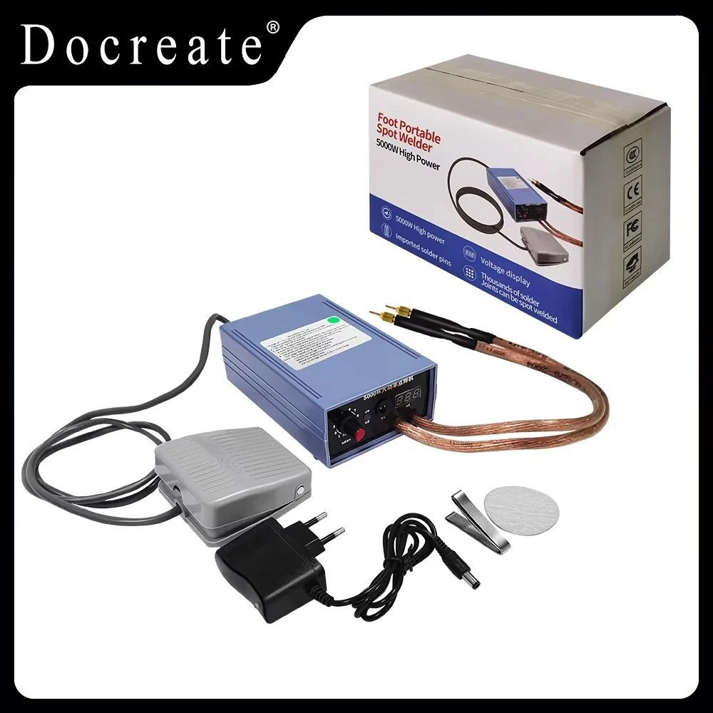 Docreate Mini Spot เครื่องเชื่อม 5000 W/8000 W แบบพกพา DIY ชุดเชื่อมสําหรับ 18650 แบตเตอรี่ปากกาและ 