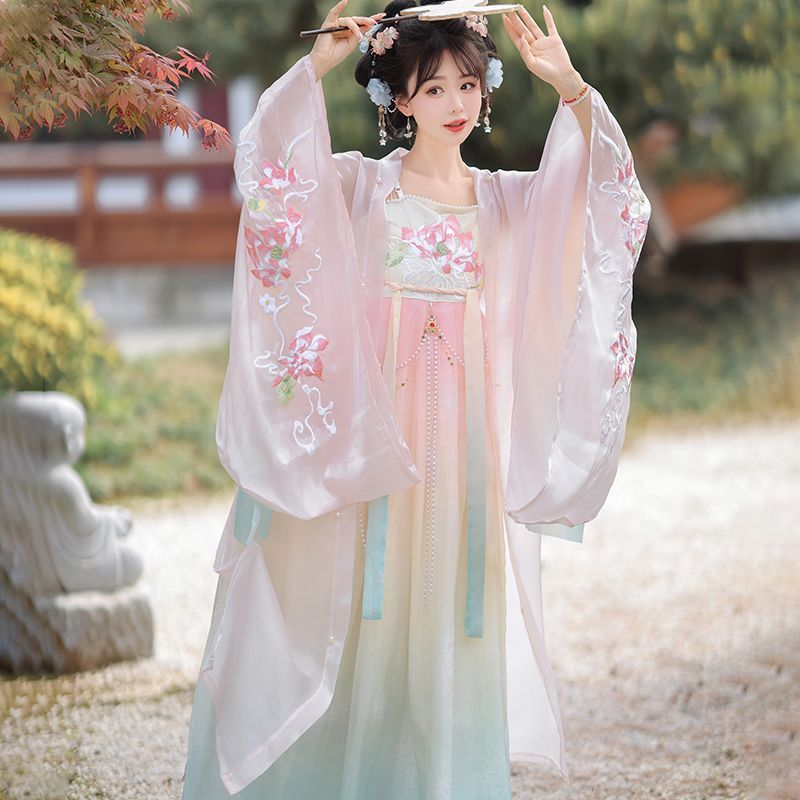 Tang Made Original 2024 ชุดHanfu Xote แขนกว้าง สไตล์โบราณสำหรับฤดูใบไม้ผลิและฤดูร้อน