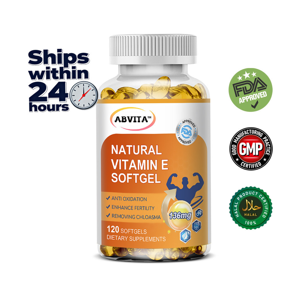 Natural Vitamin E 136mg Softgels วิตามินอีธรรมชาติ บำรุงผิวสวย  30 ถึง 120 แคปซูล
