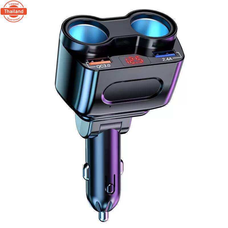 AL5003-AL5002-D-24ตัวเพิ่มช่องจุดุหรี่ 2 ช่อง และช่องเสียที่ชาร์จแตในรถยนต์ USB 3.1A 2 Port