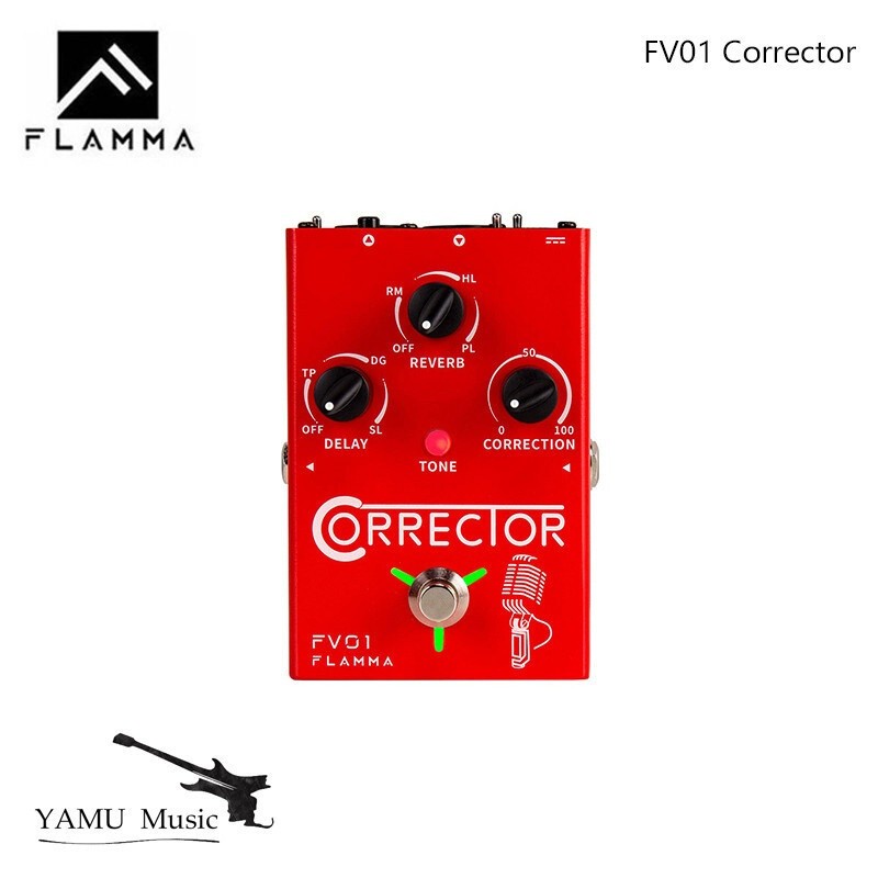FLAMMA FV01 Vocal Effects Processor Pitch Correction with Delay Reverb Effects for Microphone Amplif