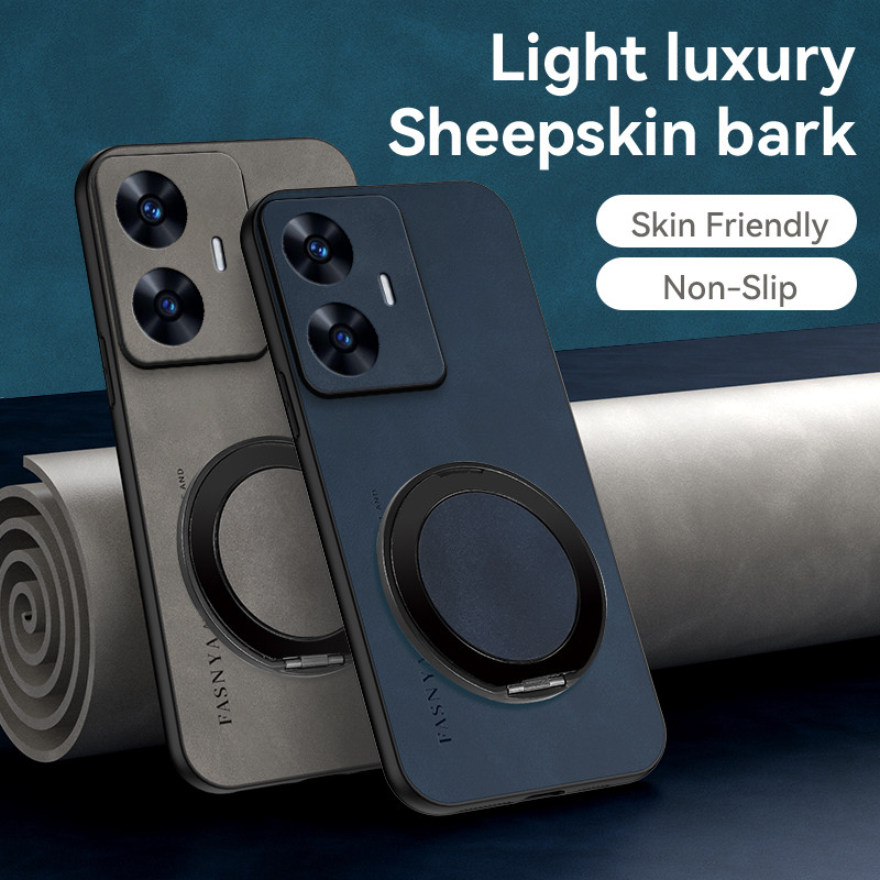 เคส Realmec55 RMX3710 Realmenarzon55 Realme c55 narzo n55 ปลอกโลหะหมุนแม่เหล็กป้องกันเลนส์, เคสกันกร