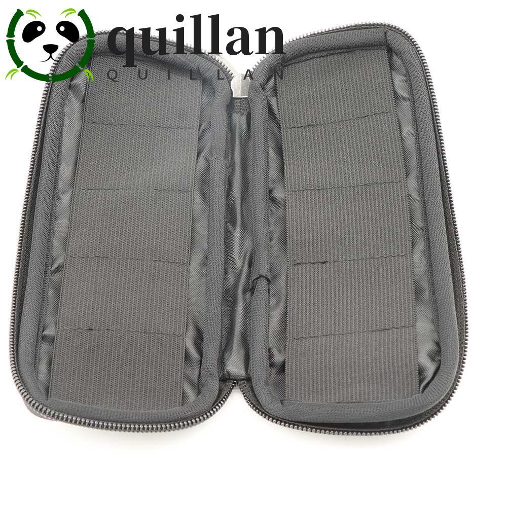 QUILLAN แฟลชไดรฟ์ Organizer สีดํา Travel U Disk Holder กันฝุ่นพร้อมซิป Neoprene U Disk Bag