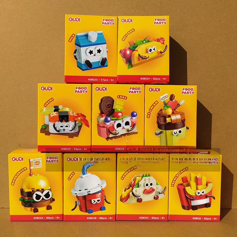 Goody บล็อกตัวต่อ 40802 Gourmet Party Burger ร้อนสุนัขนมประกอบรุ่นรูปของเล่นเด็ก