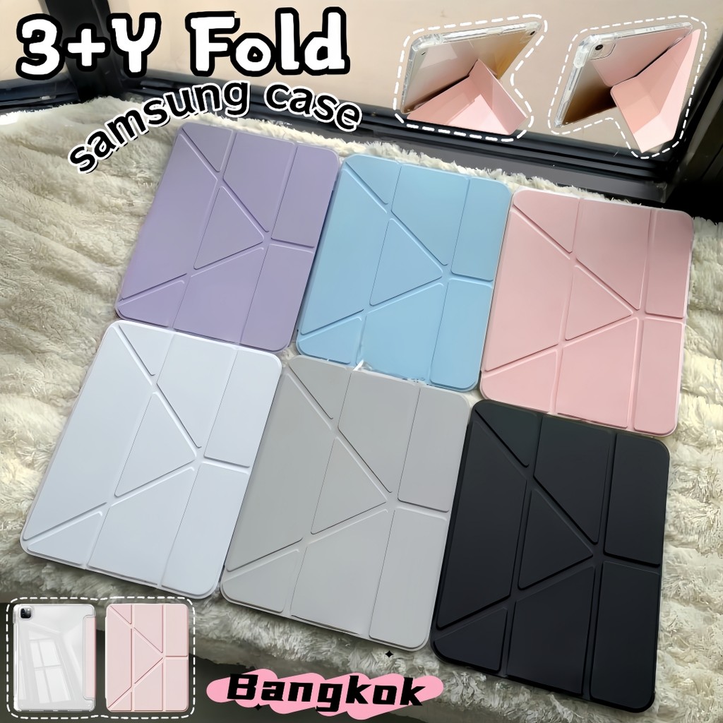 เคสแท็บเล็ต Yเคสป้องกันแบบพับ for Samsung Tab S11 S10lite/A11+/S9/S9+/S10+/S8+/S7+/A9 วัสดุอะคริลิค ไม่เหลือง!