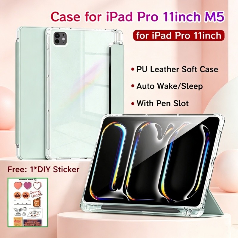 เคสสําหรับ iPad Pro 11 นิ้ว M5 ใหม่พร้อมช่องเสียบปากกาแม่เหล็กป้องกันสําหรับ iPad Pro 11 นิ้ว M4 สํา