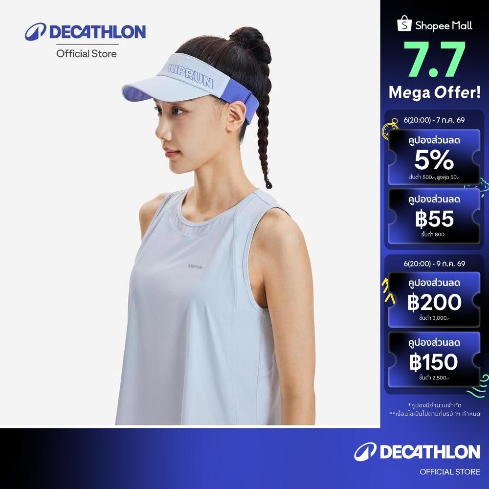 Decathlon Adult Running Visor หมวกไวเซอร์/หมวกเปิดศีรษะใส่วิ่งสำหรับผู้ใหญ่ รุ่น Kiprun V2 - Blue