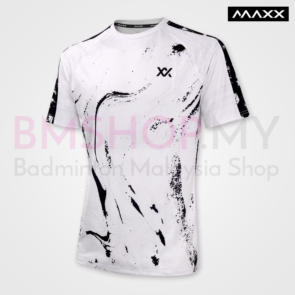 MAXX พิมพ์โพลีเอสเตอร์ฤดูร้อนเสื้อยืด MXPRO-008 Quick Dry Breathable Tournament แขนสั้นลําลองด้านบน