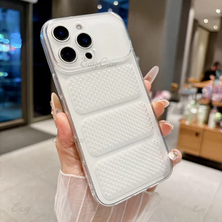 น้ําแข็งเจาะรังผึ้งกระจายความร้อนตาข่ายทีพียูเคสนิ่มสําหรับ ไอโฟน 17 16 15 14 13 12 โปรแม็กซ์ กันลื่นและป้องกันการตกฝาหลัง