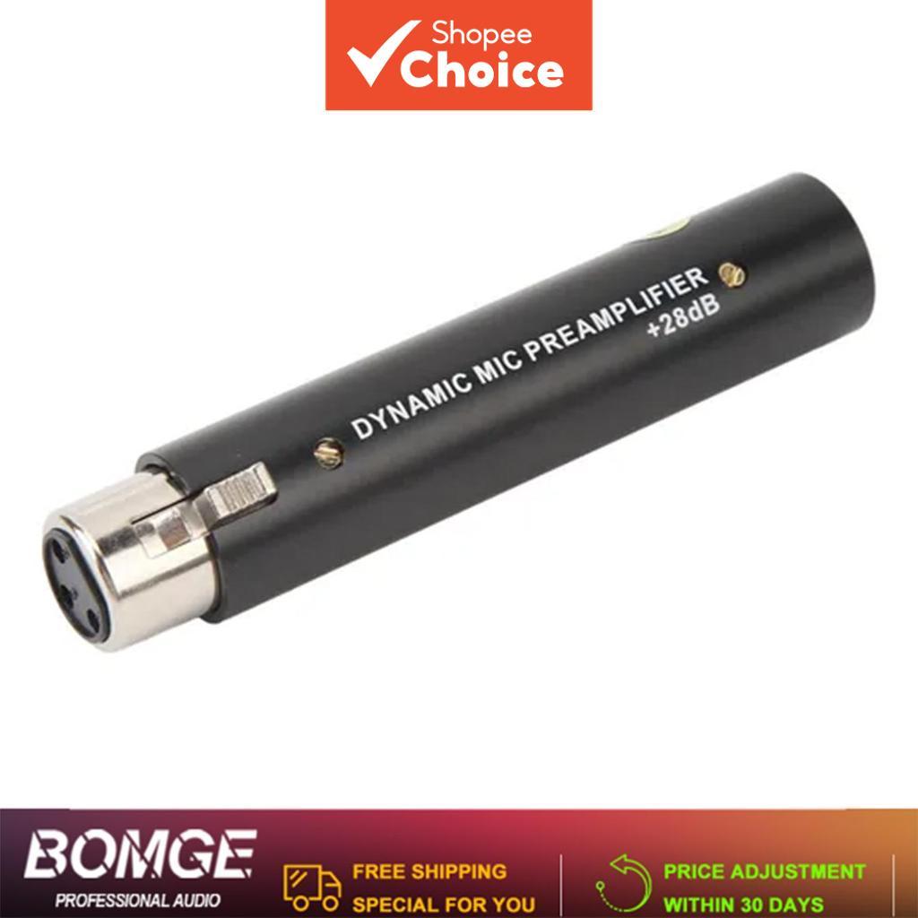 เครื่องปรีแอมป์ไมโครโฟนแบบพกพา BOMGE เพิ่มเสียงได้ 28dB ช่วงความถี่ 20Hz-20kHz สําหรับไมโครโฟนไดนามิก