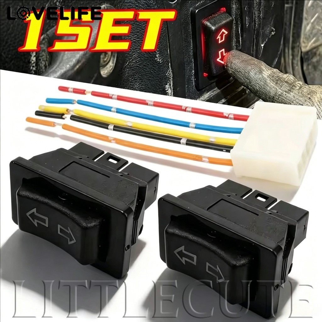 [AUTO&3C] ปุ่มสวิทช์ยกกระจกรถยนต์ไฟฟ้าสากล 5 พิน 12V 20A ควบคุมไฟอัตโนมัติ Master ไฟ LED สีแดง/สีฟ้าอุปกรณ์เสริมตกแต่งภายใน /ราคาดี