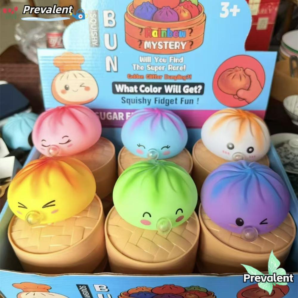 PREVALENT 1 ชิ้น Dumpling Fidget ของเล่น, Rainbow Color Soft Decompression Squeeze Fidget, ตอบสนองช้าด้วย Steamer Fidget Stress-Relieving Ball สําหรับความเครียดบรรเทาความวิตกกังวล