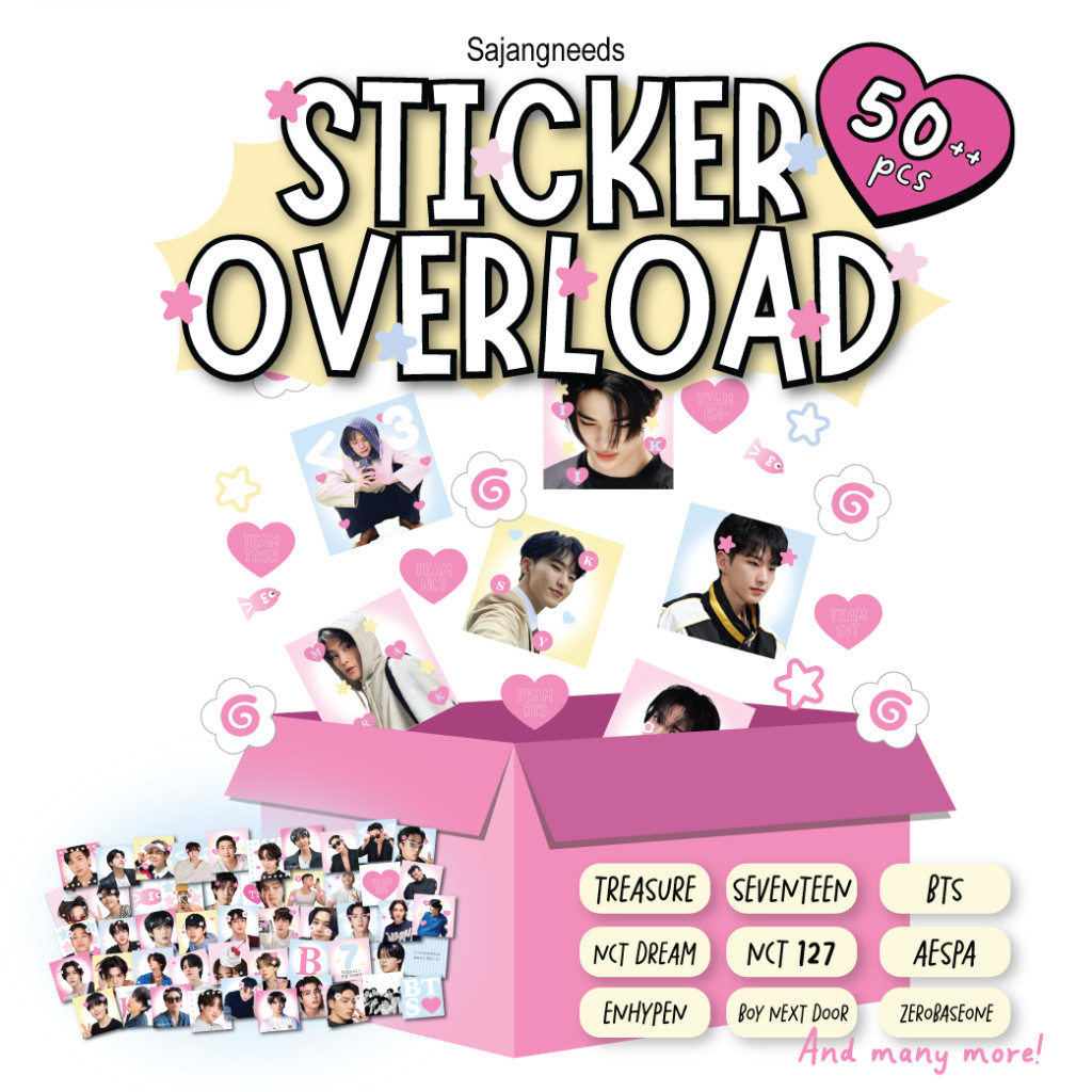 [50 ชิ้น] สติ๊กเกอร์ OVERLOAD | สติ๊กเกอร์ KPOP deco/freebies/สติ๊กเกอร์ไปรษณีย์ BTS NCT SEVENTEEN T